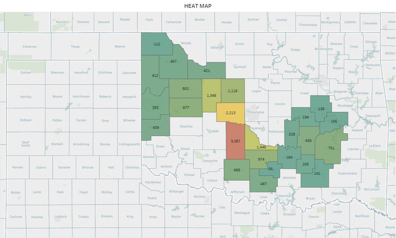 Data based on number of Mineral Deeds filed.